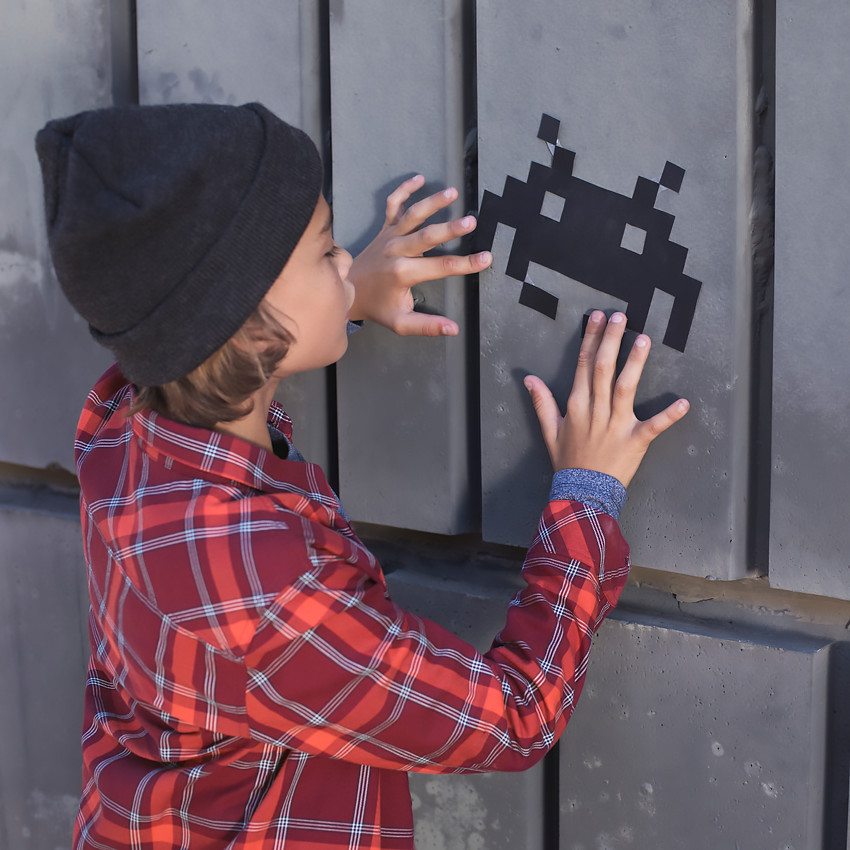 Junior - Chemise à carreaux avec poche zippée 