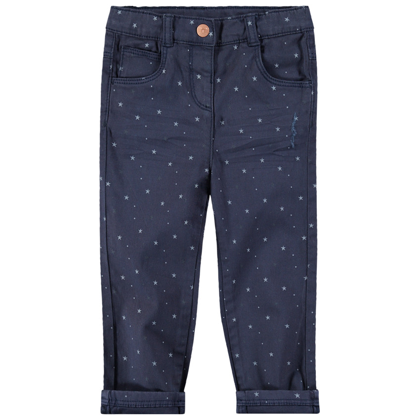 Pantalon en coton avec étoiles imprimées all-over 