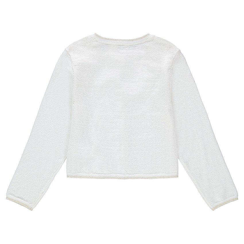 Gilet en tricot uni avec maille fantaisie 