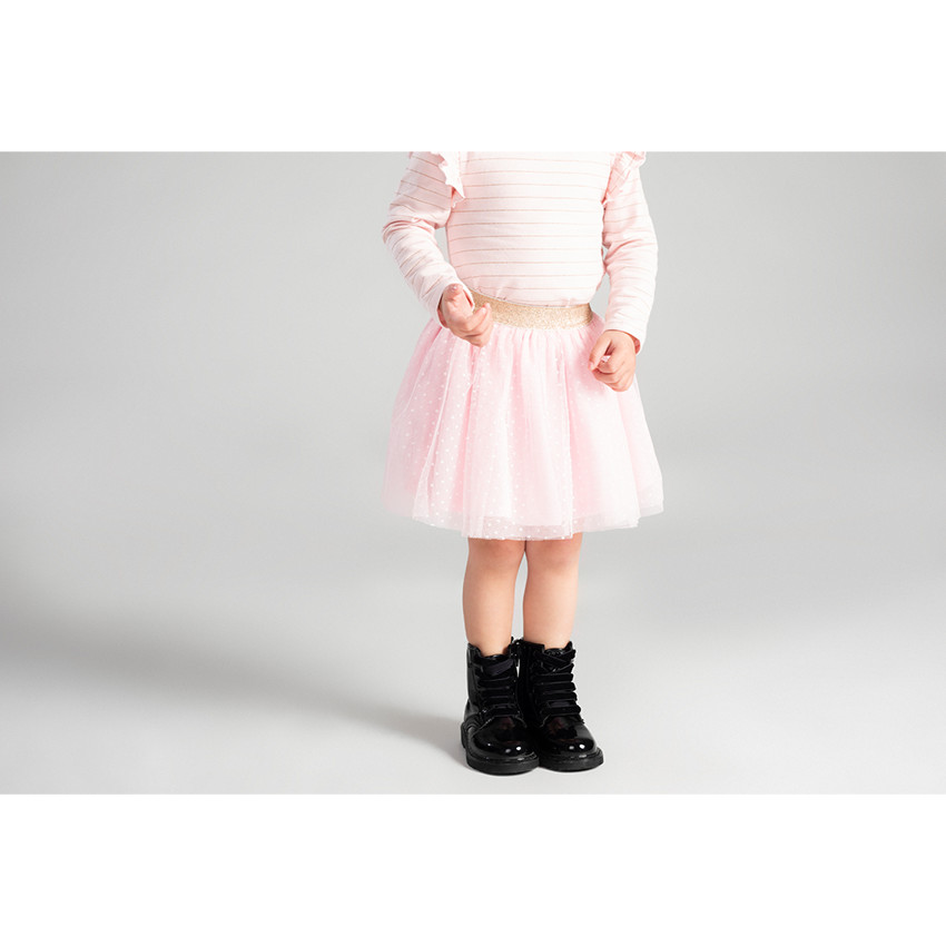 Tee-shirt manches longues en jersey à fines rayures dorées 