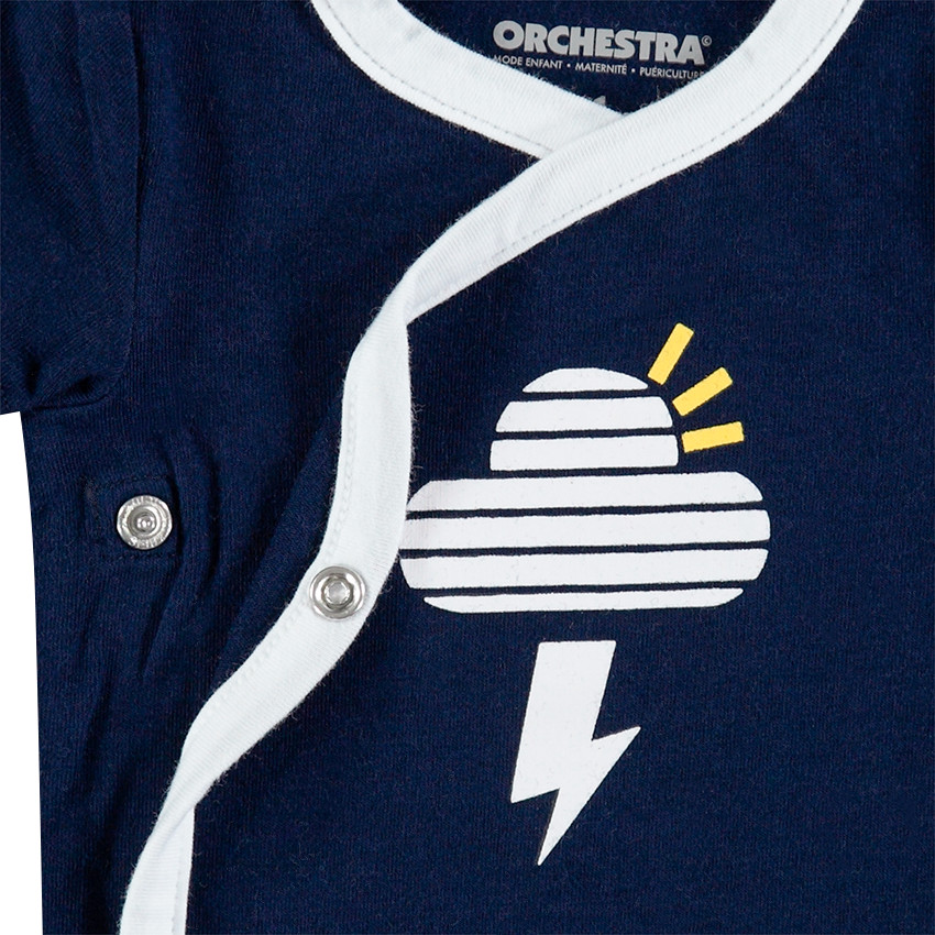 Lot de 7 bodies manches courtes en coton avec motifs et imprimés esprit marin 