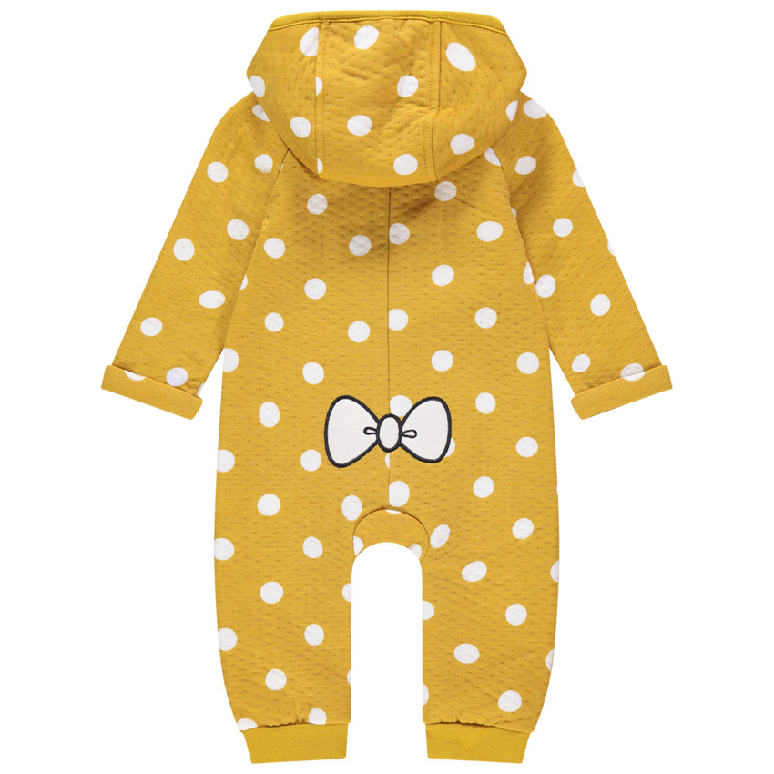 Combinaison longue à pois et détails brodés 