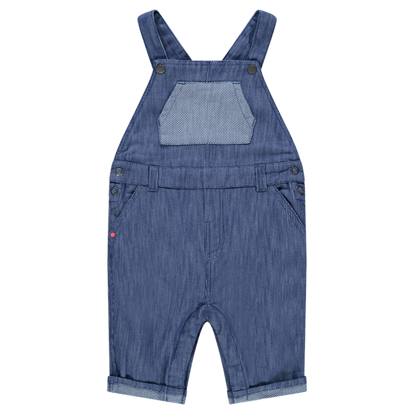 Salopette courte en coton fantaisie avec poche en envers 