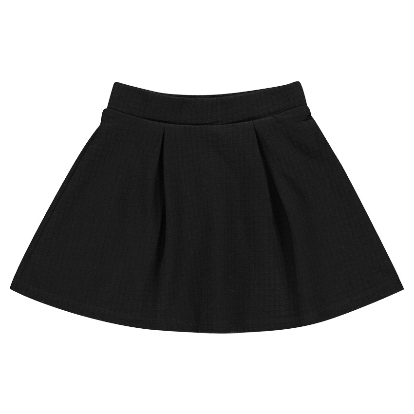Jupe noire unie effet fantaisie 