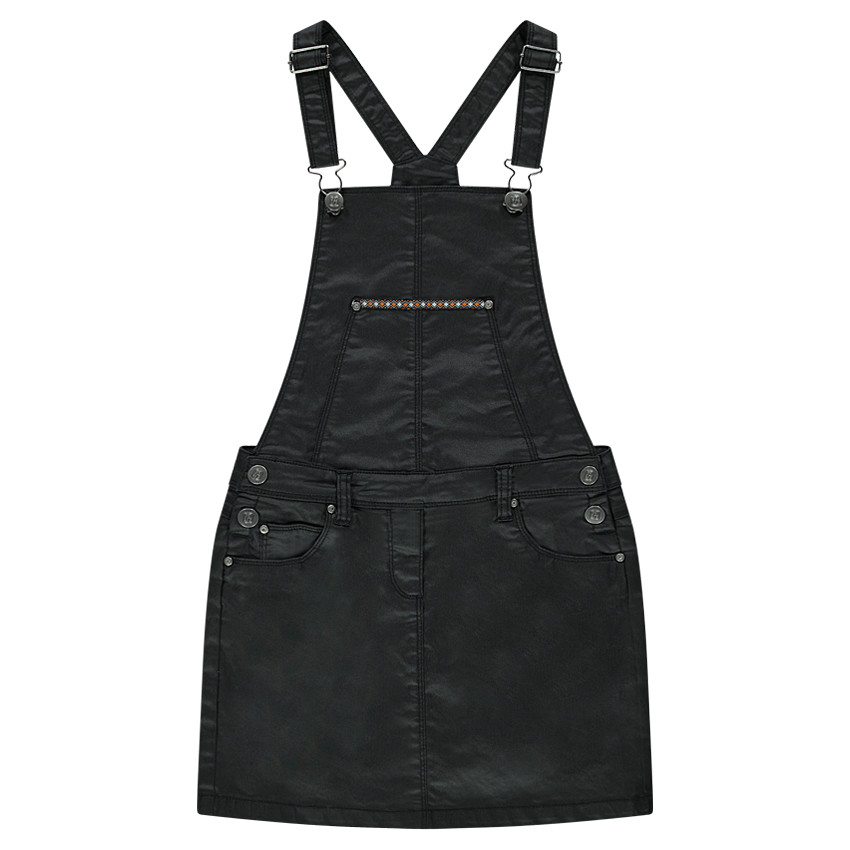 Junior - Robe salopette en twill enduit 