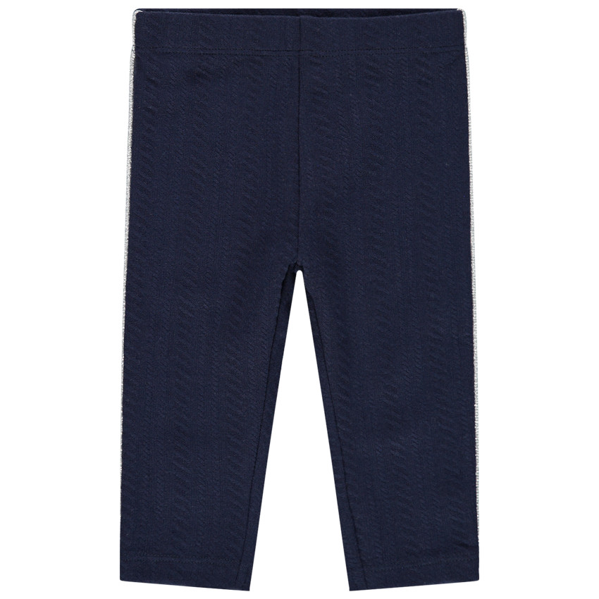 Legging court en jersey fantaisie et touches argentées 