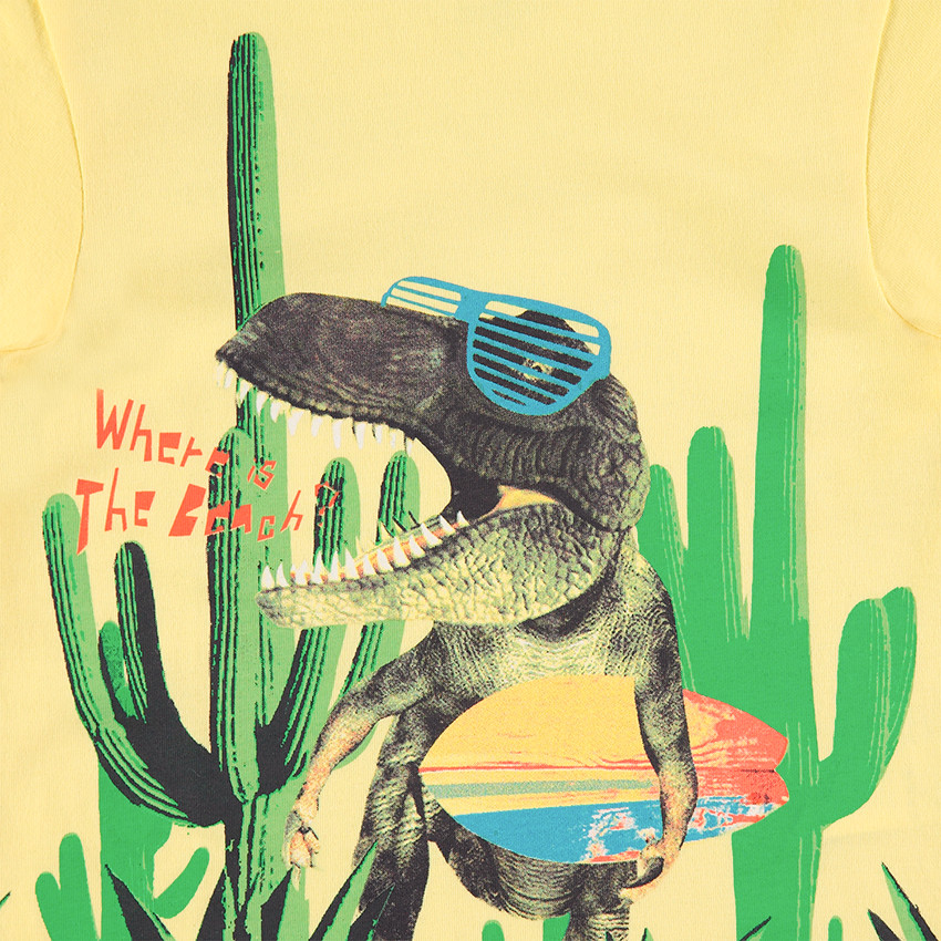 Tee-shirt manches courtes avec dinosaure printé 
