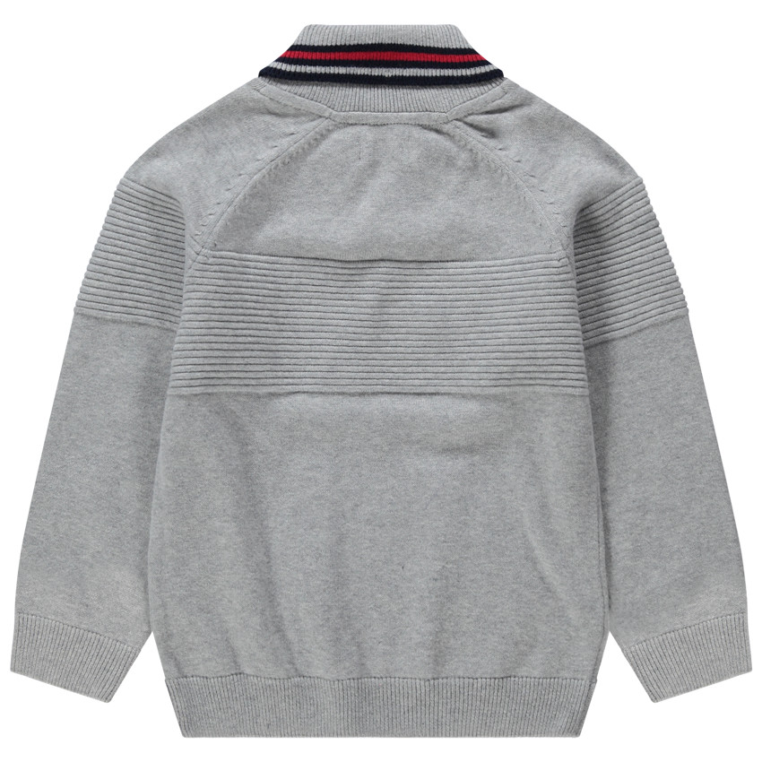 Pull en tricot avec col châle et poche kangourou 