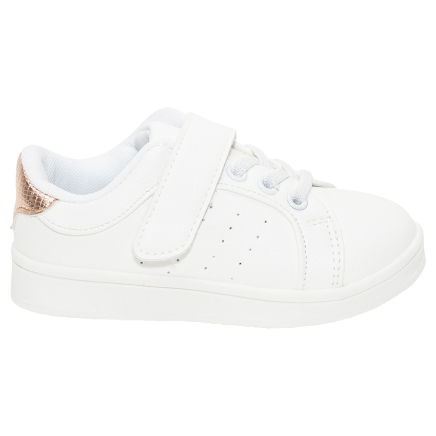 Baskets basses fantaisie à lacets élastiqués et scratch 