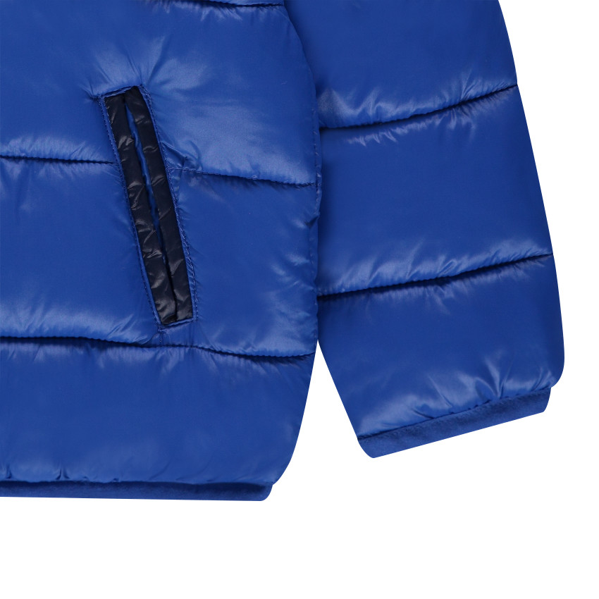 Doudoune légère avec bande contrastée et badge patché 