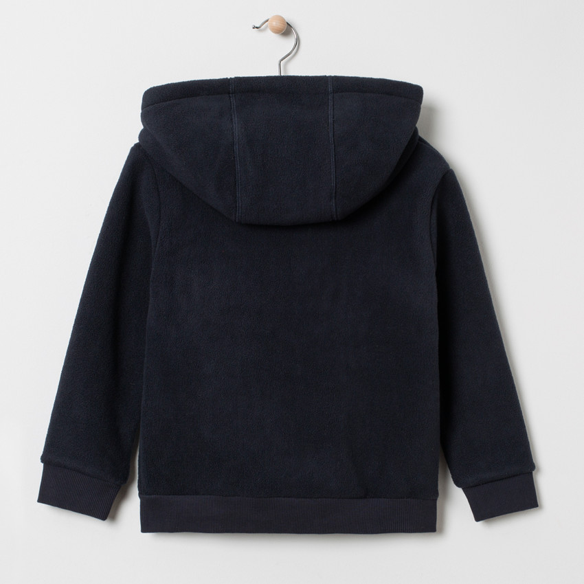 Veste à capuche en molleton doublée sherpa à lettres brodées 