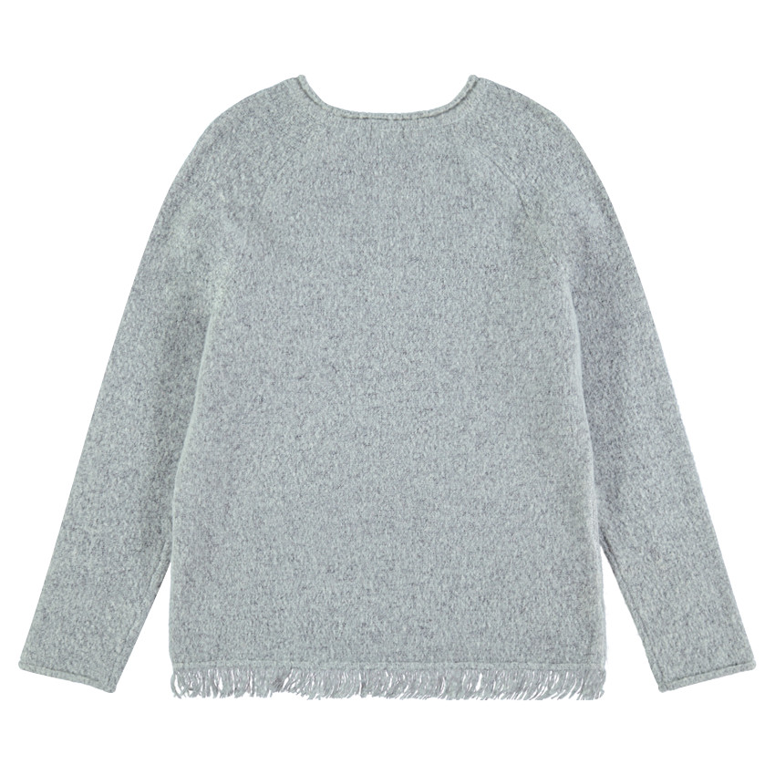 Junior - Pull en tricot poil avec pois contrastés 