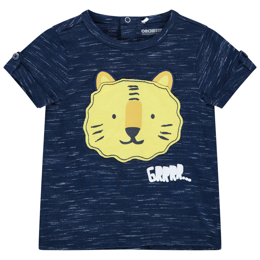 T-shirt manches courtes à tigre patché 