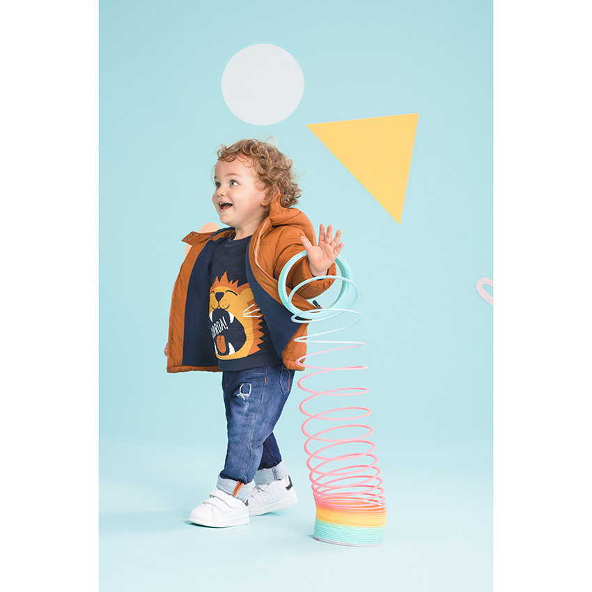 Doudoune à capuche doublée micopolaire 