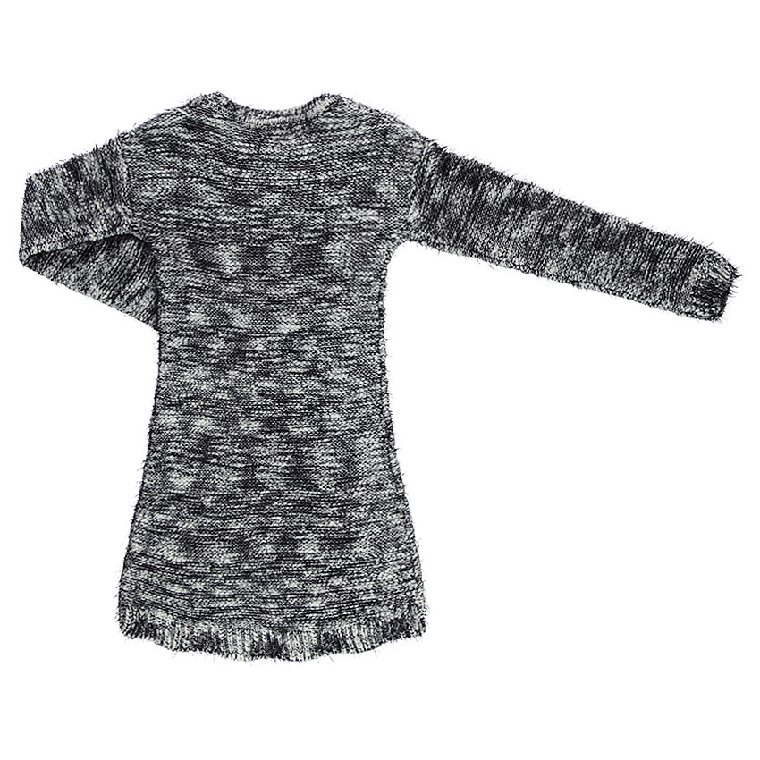 Junior - Robe manches longues en tricot mélangé avec étoile patchée 