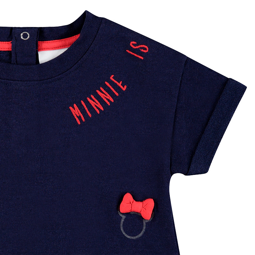 Robe manches courtes effet 2 en 1 esprit marin avec prints Minnie Disney 