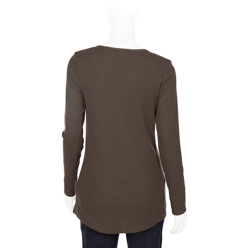 Tee-shirt manches longues de grossesse côtelé 