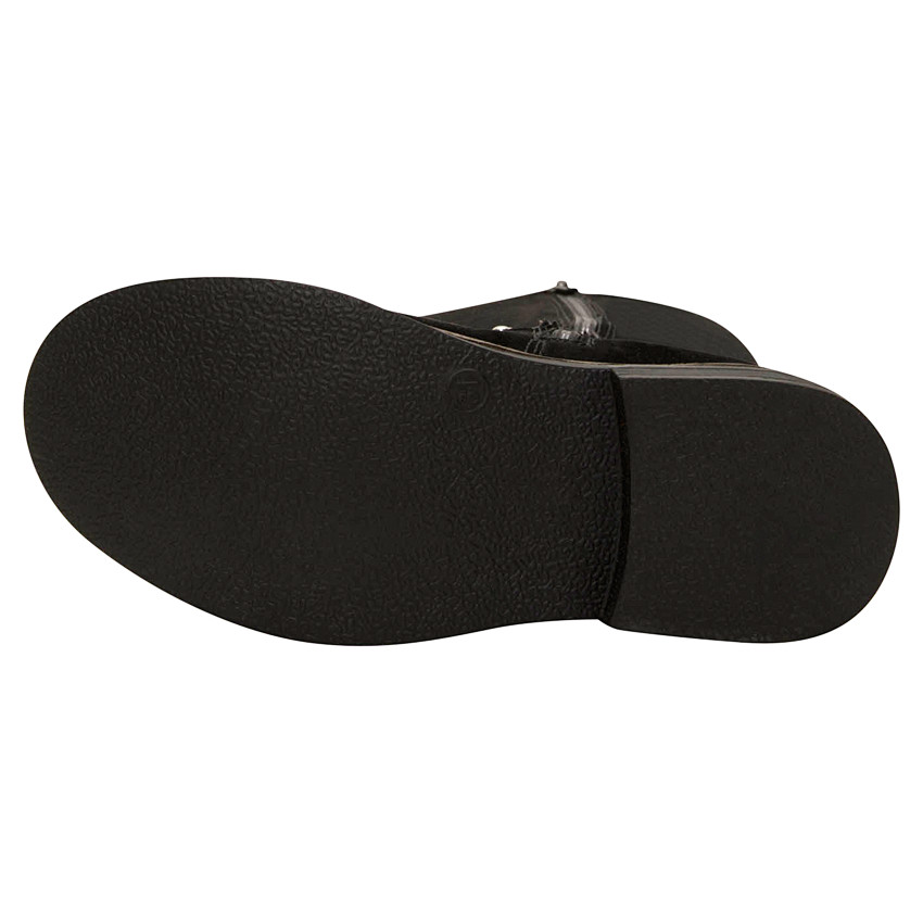 Bottes cavalières effet cuir suédé avec lanière cloutée 