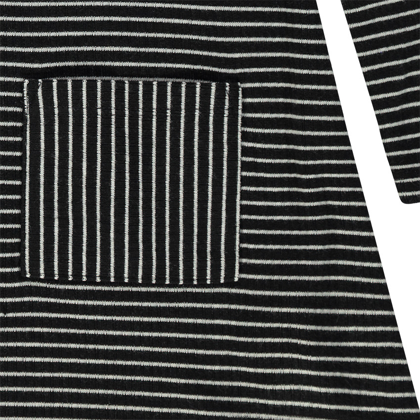 Robe manches longues rayée all-over à poches 