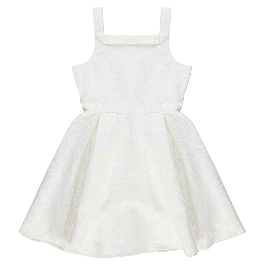 Junior - Robe de cérémonie avec motifs en jacquard ton sur ton 