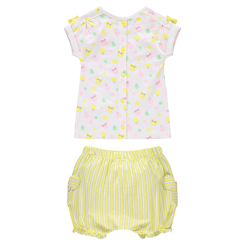 Ensemble avec tee-shirt print Minnie Disney et short rayé 