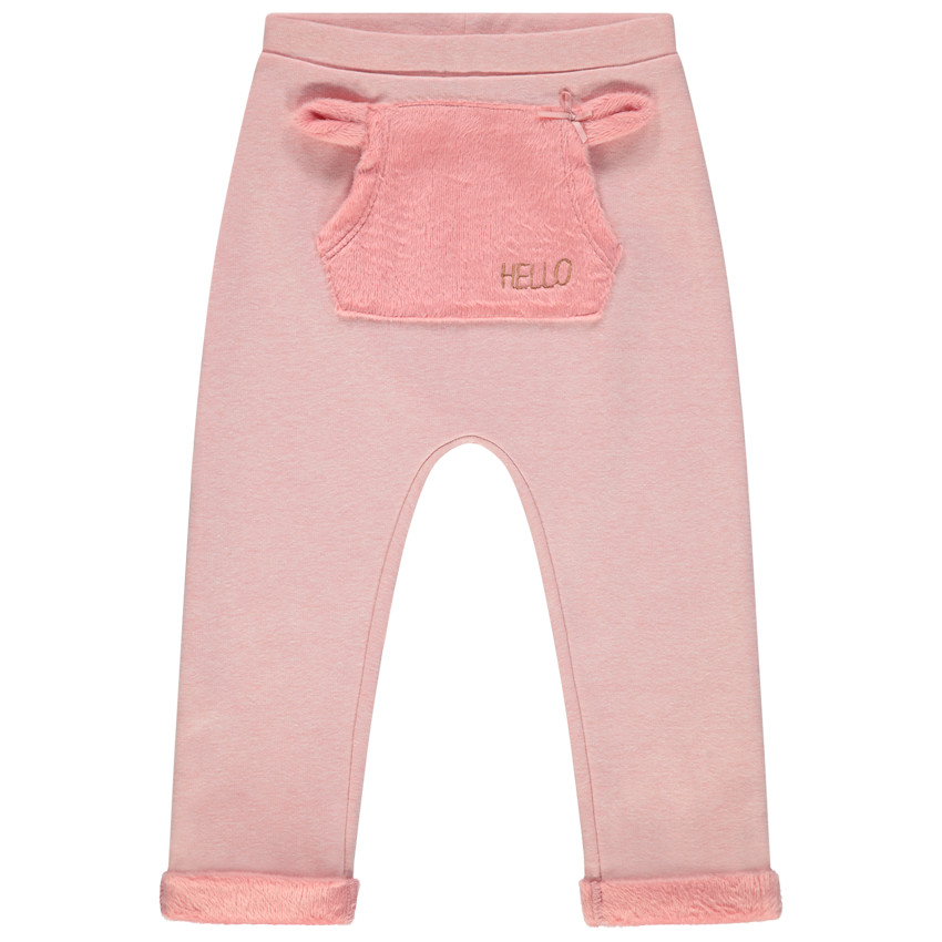 Pantalon de jogging contrecollé sherpa à poche kangourou 