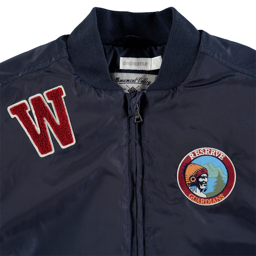 Junior - Blouson style bomber à badges patchés et poches 