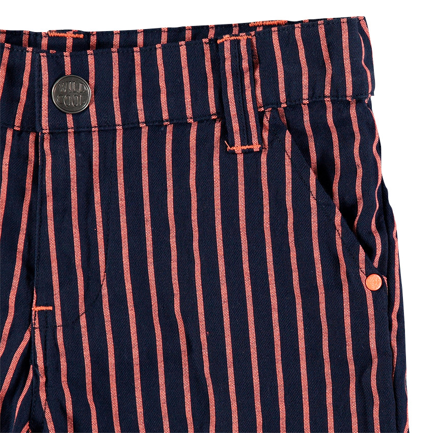 Bermuda en coton à rayures contrastées 