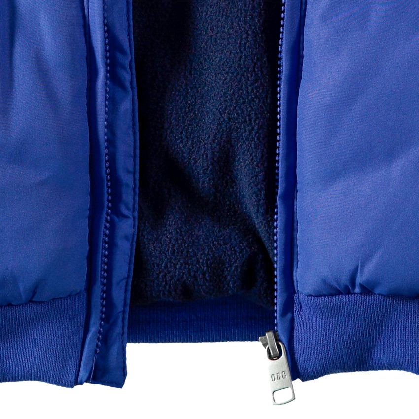 Doudoune matelassée doublée micropolaire à bandes contrastées 