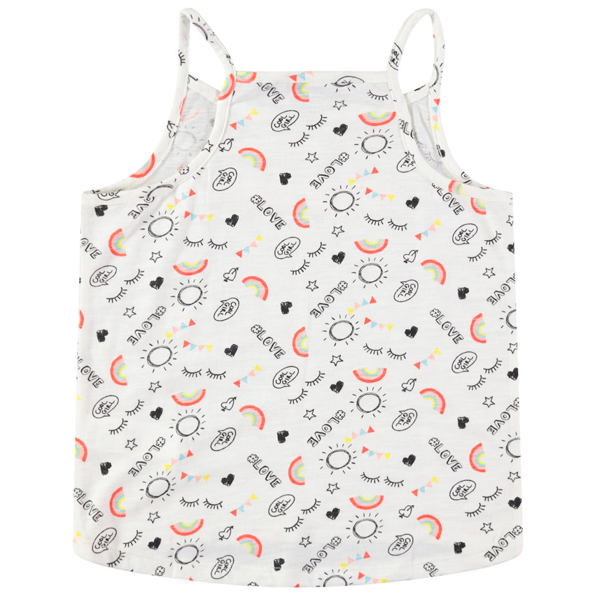 Débardeur à fines bretelles imprimé symboles all-over 