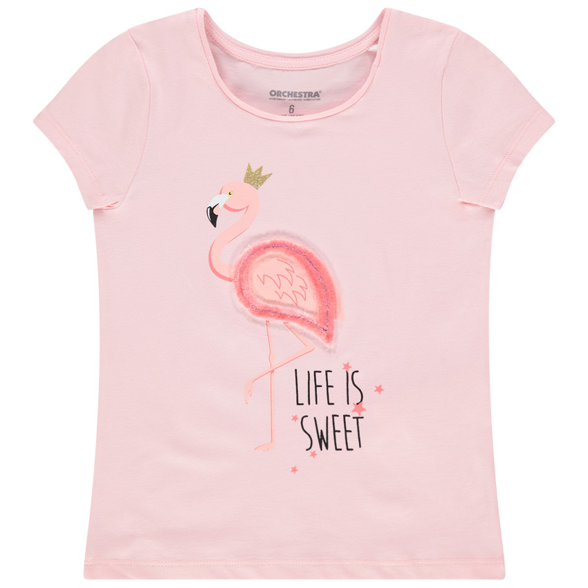 T-shirt manches courtes à motif printé et détail en relief 