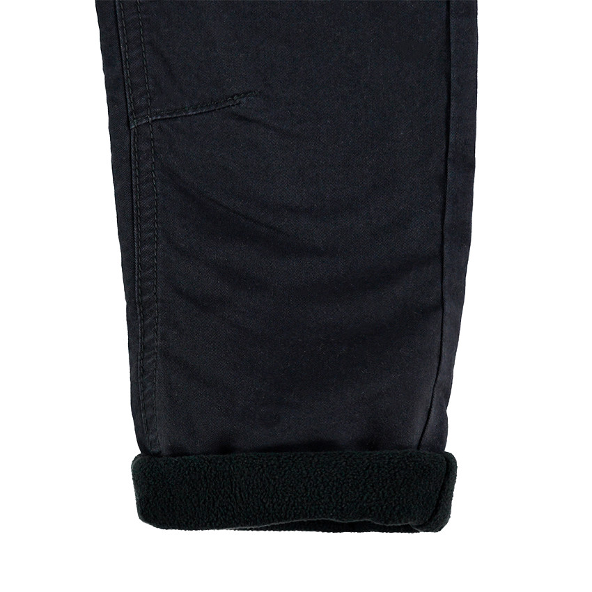 Pantalon en twill uni doublé micropolaire 