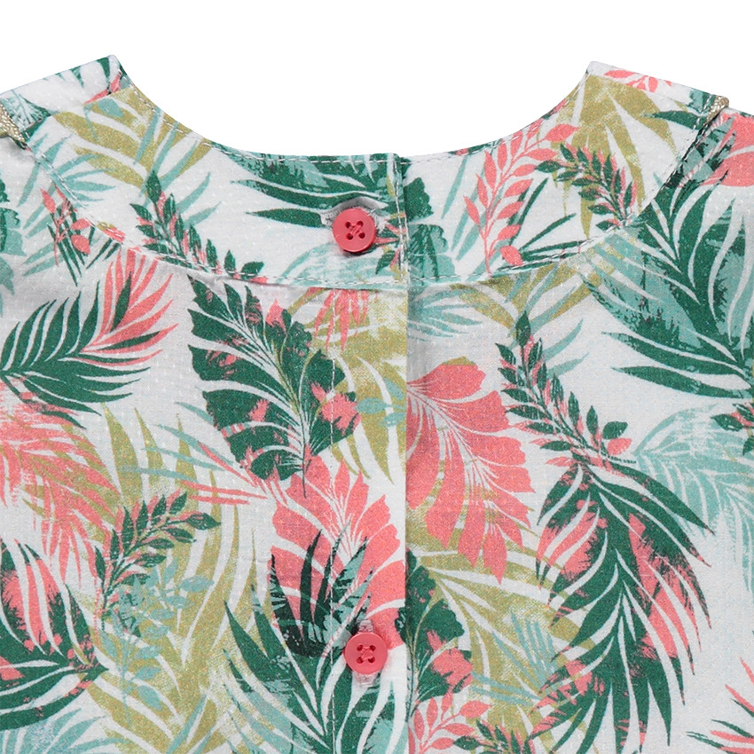 Tunique manches chauve-souris avec imprimé tropical all-over 