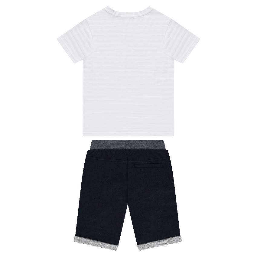 Junior - Ensemble tee-shirt printé et bermuda en molleton 