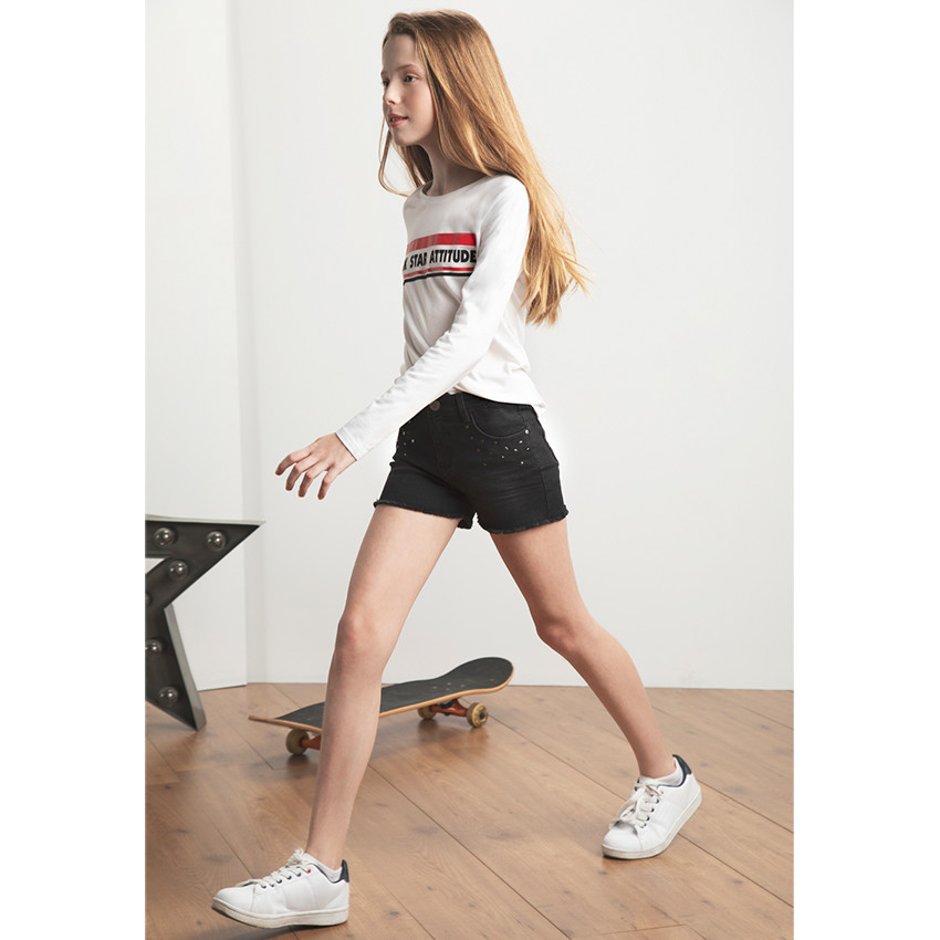 Junior - Tee-shirt manches longues en jersey avec message printé 