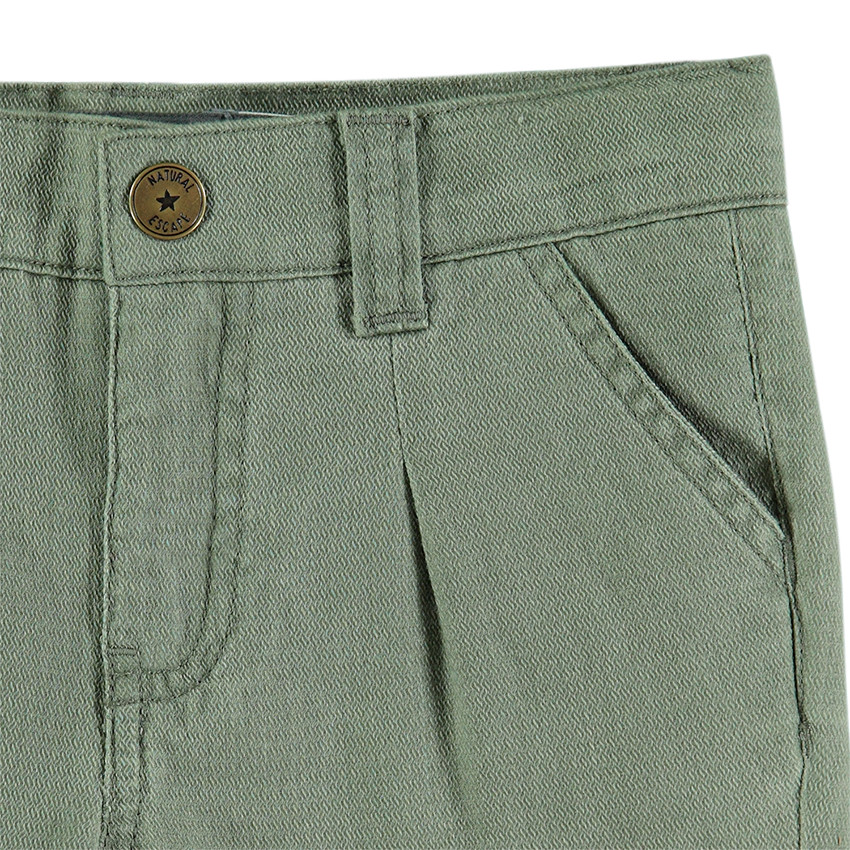 Pantalon en coton fantaisie à plis 