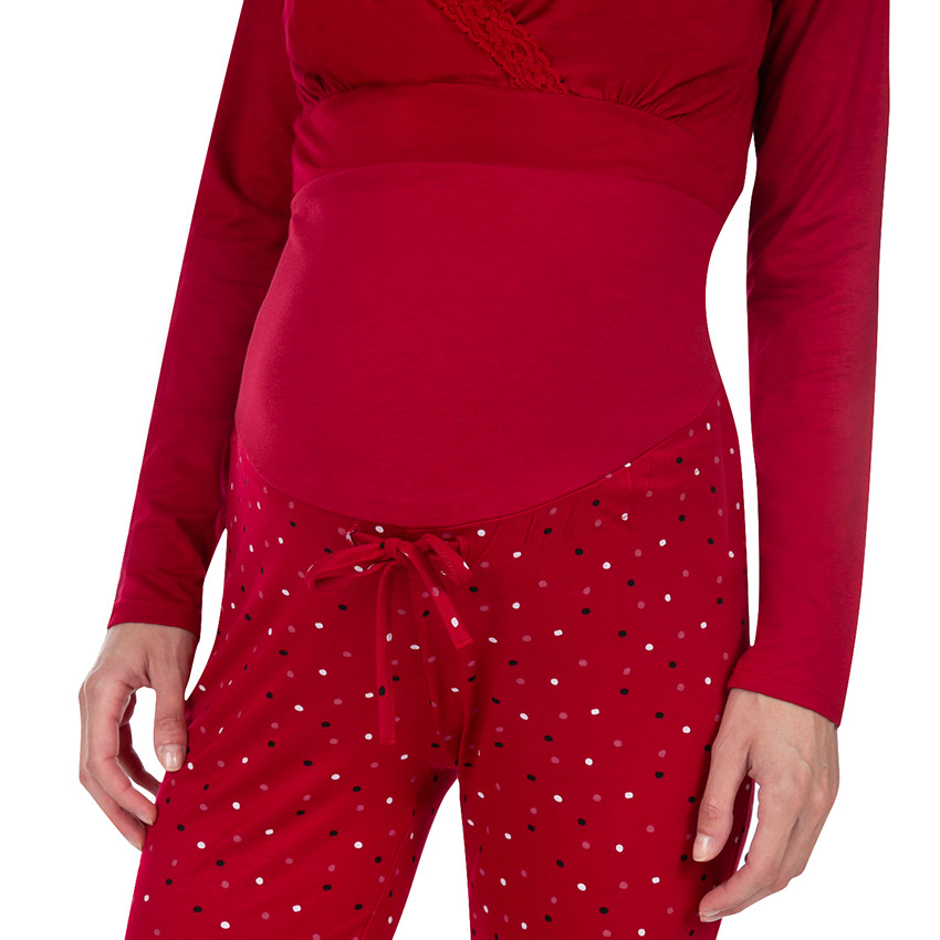 Pantalon homewear de grossesse avec pois all-over 