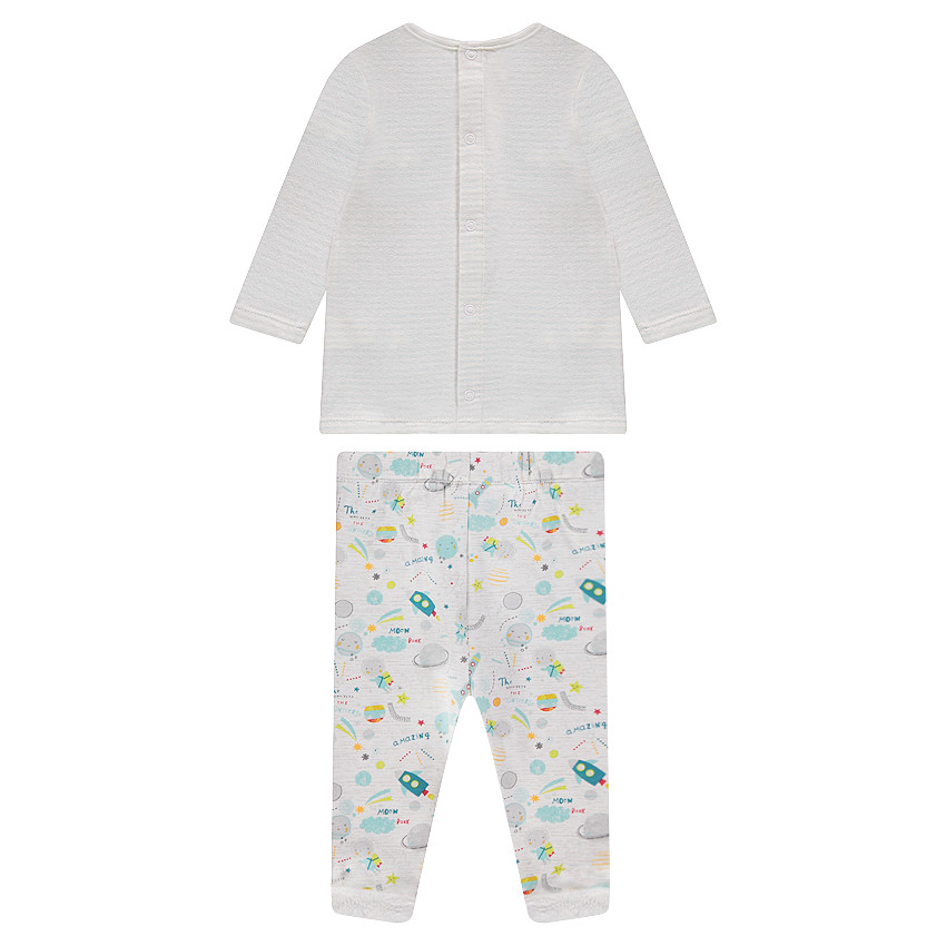 Ensemble tee-shirt en double jersey et pantalon en molleton imprimé contrecollé sherpa 