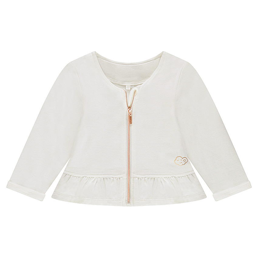 Gilet en molleton avec volant et nuage printé 