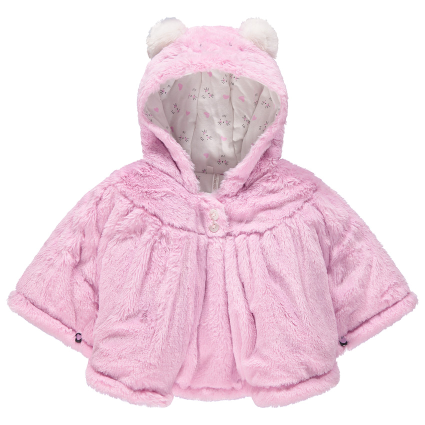 Cape à capuche en sherpa doublée jersey  