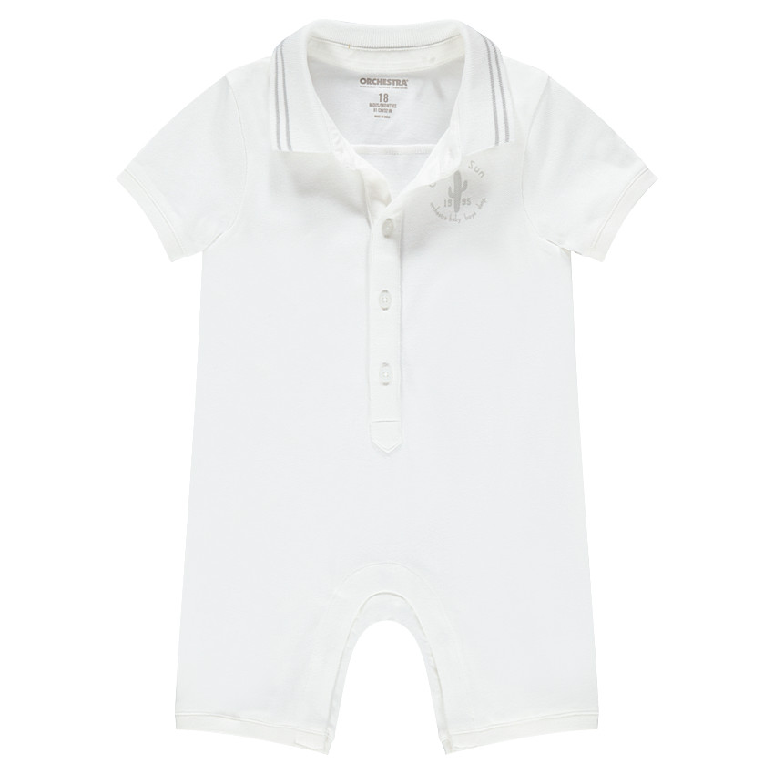 Combinaison courtes en coton piqué style polo 
