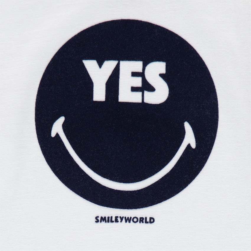 Tee-shirt manches longues en jersey avec Smiley en velours 