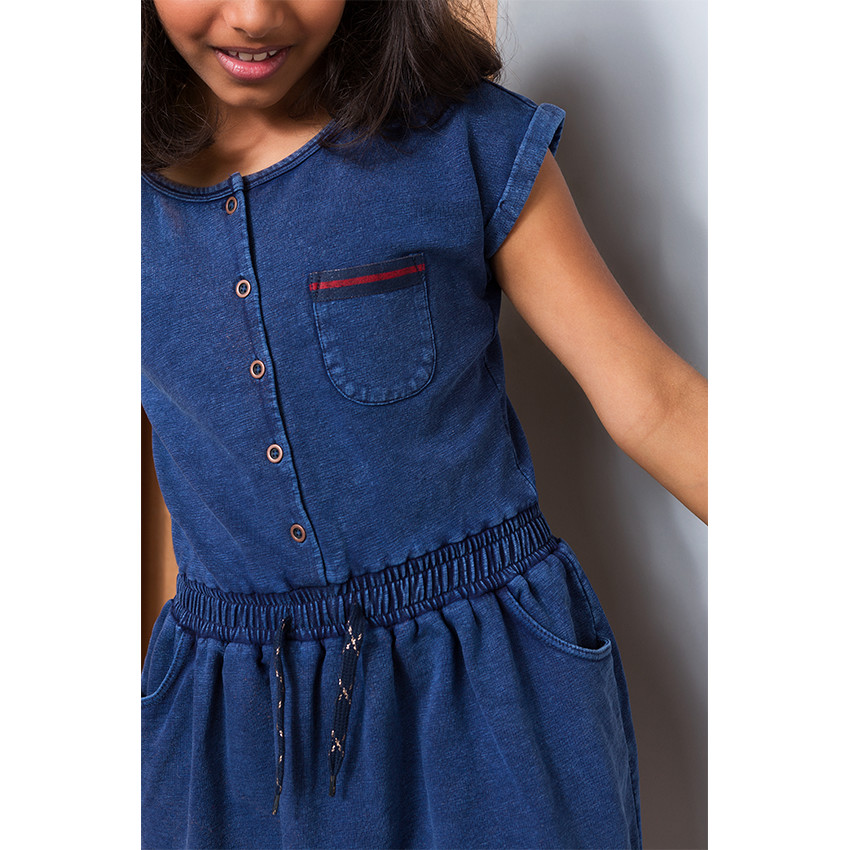 Junior - Robe manches courtes en molleton slub  