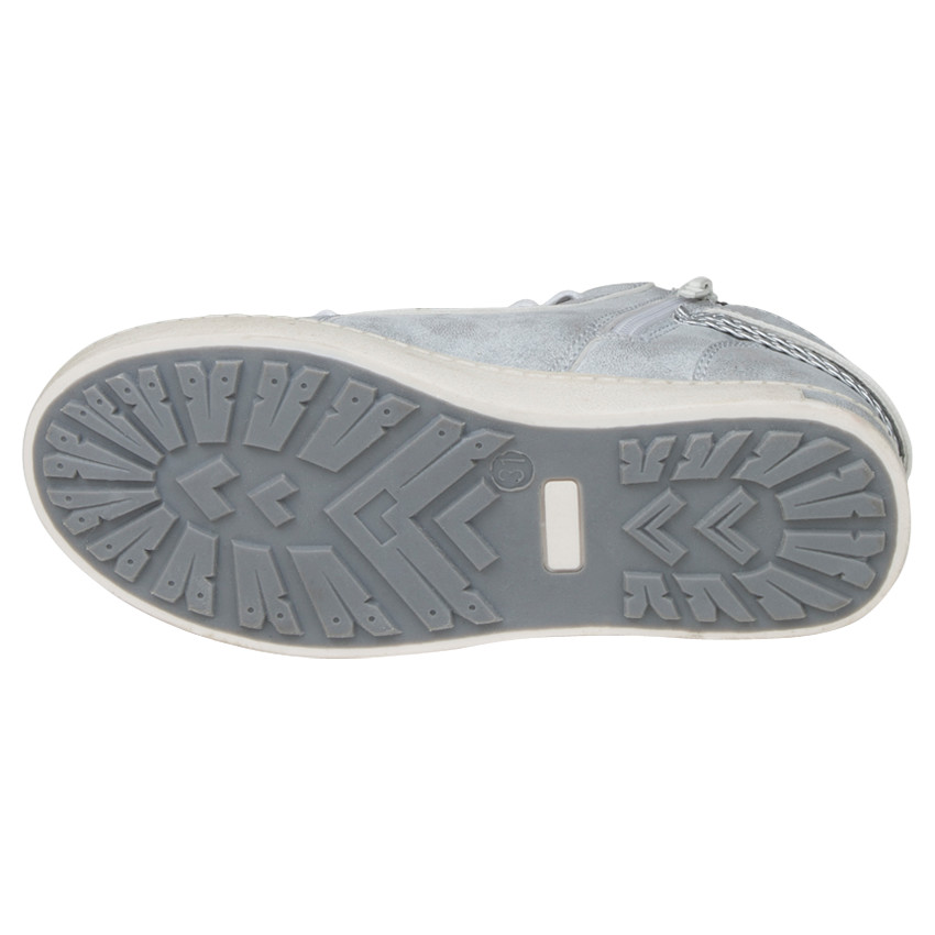 Bottillons argentés à lacets avec paillettes et tresses fantaisie du 28 au 38 