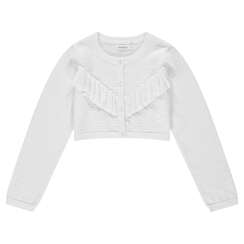 Junior - Gilet en tricot fantaisie avec volant 