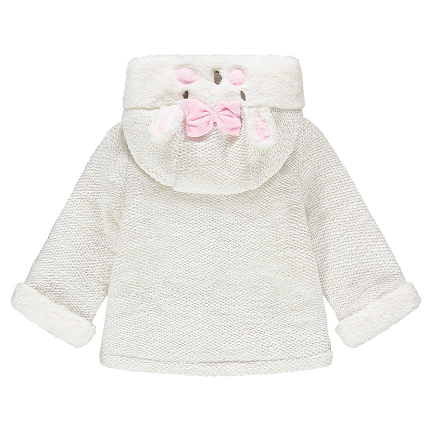 Veste à capuche en molleton fantaisie avec oreilles de lapin en relief 