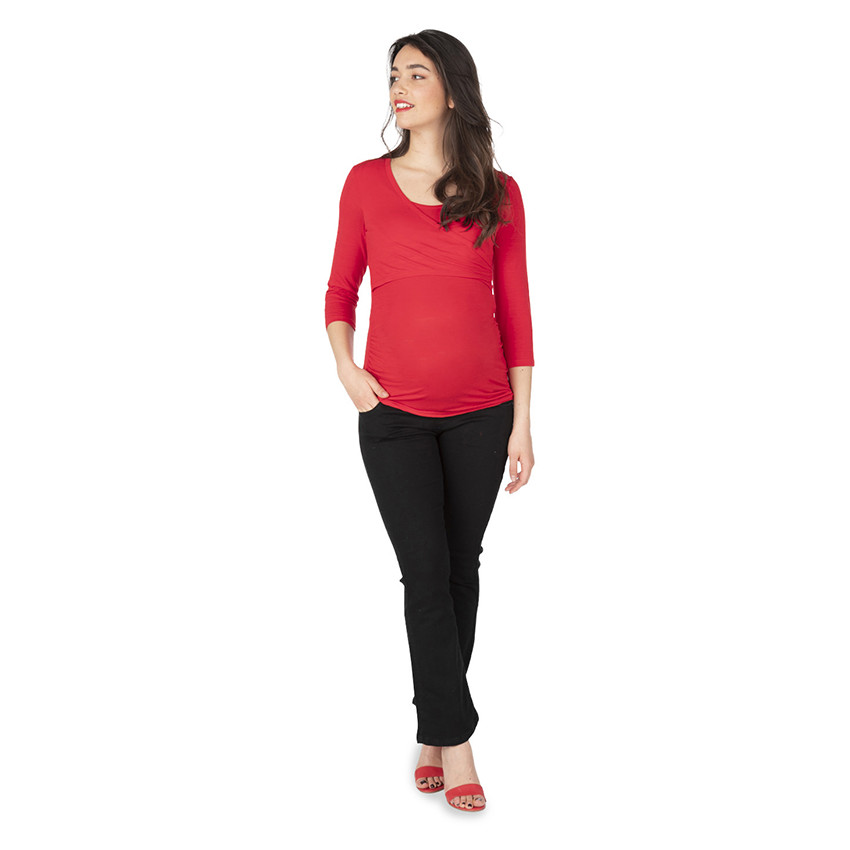 Tee-shirt manches longues en jersey de grossesse et d'allaitement 
