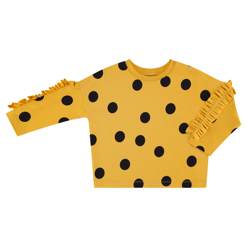 Sweat en molleton avec ruchés sur les manches 