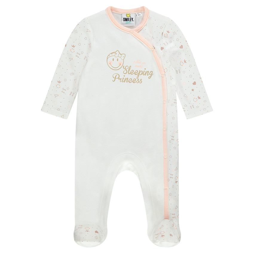 Dors-bien en jersey interlock avec print Smiley Baby 