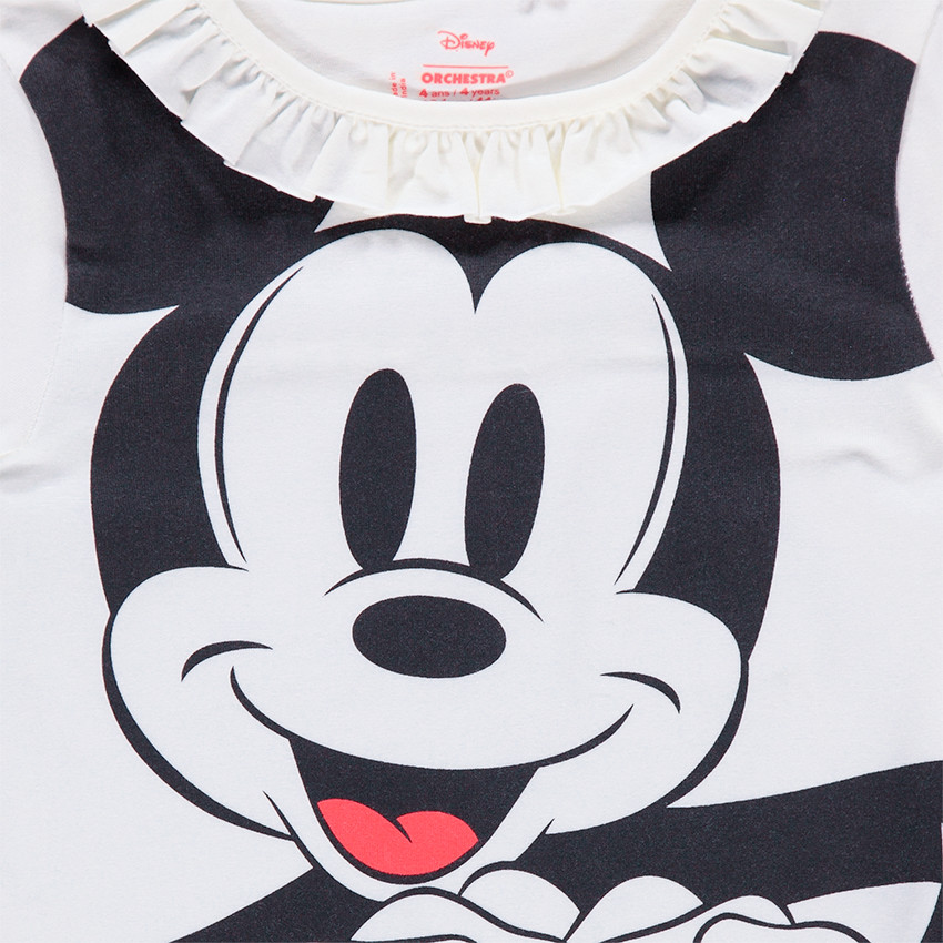 Tee-shirt en jersey avec col volanté et print Mickey  Disney 